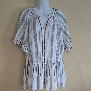 Philosophy Black and White Striped Blouse
